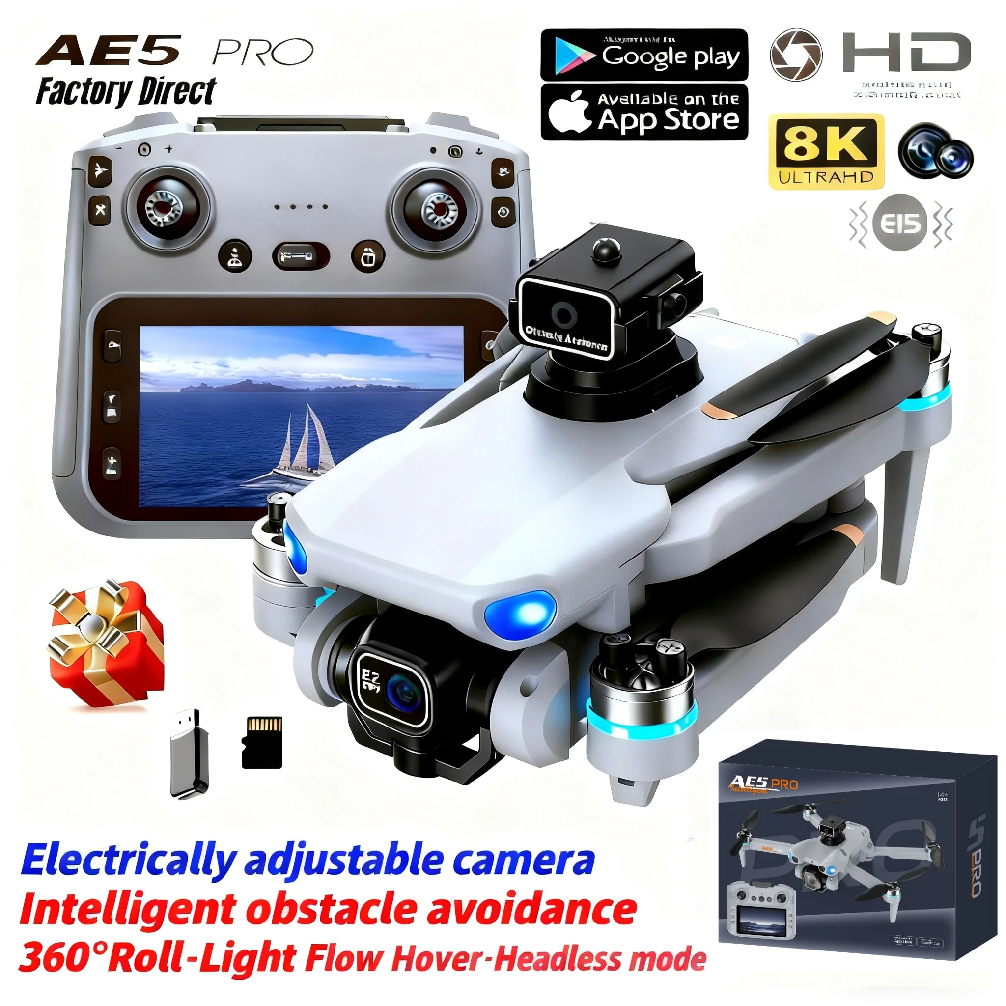 Drone AE5 Pro 8K HD Layar 4.5  - Drone Kit Tricopter ulasan dan harga
